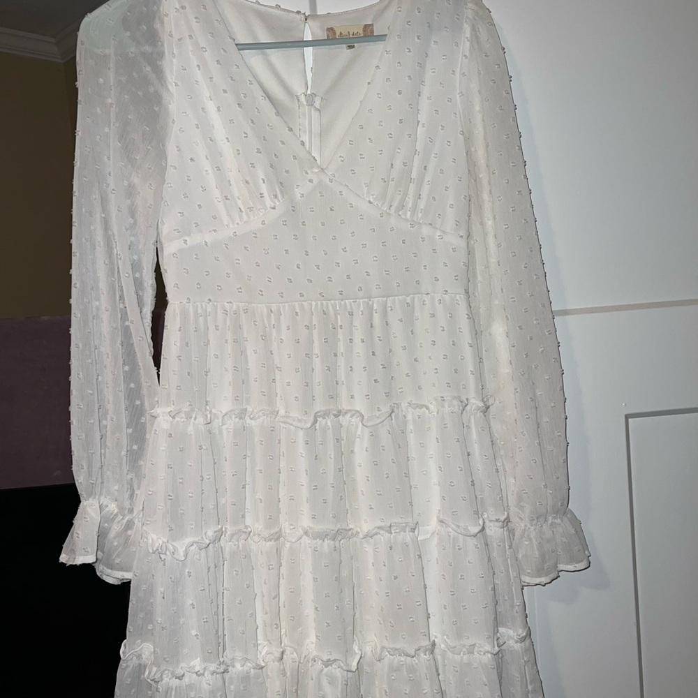 Altar'd State White Textured Dress